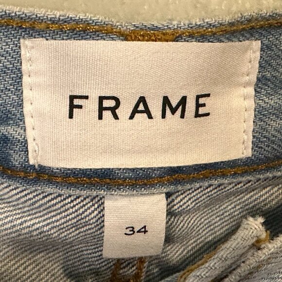 NWT FRAME Le Jane Crop High Rise Straight Distressed Denim- Temecula Rip- Sz 34 - Picture 3 of 7